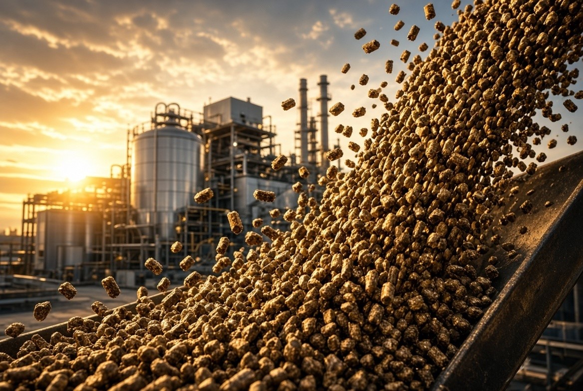 Industrial biomass pellets