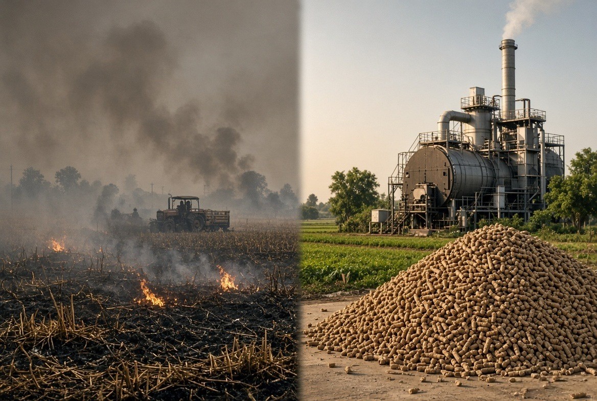 Stubble burning vs biomass solution